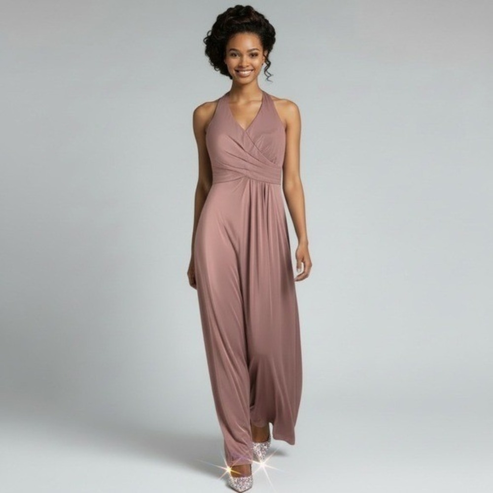 Azazie Homecoming Dress Mauve Ruched Evening Gown Size 18 / 64" Long